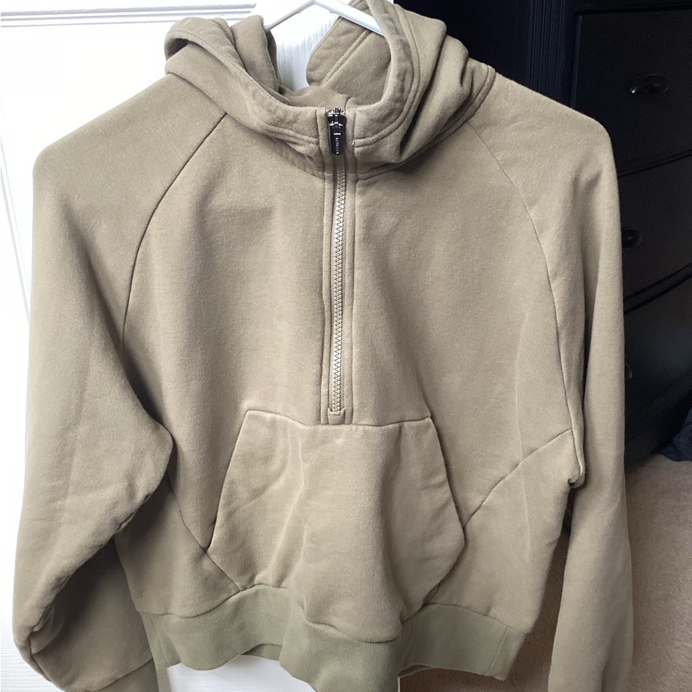 Olive Green Half-Zip Hoodie